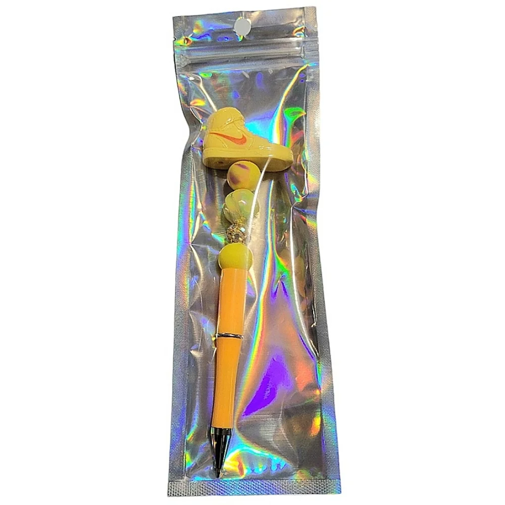 Athletic Sneaker Beaded Ballpoint Twist Pen Topper Yellow
